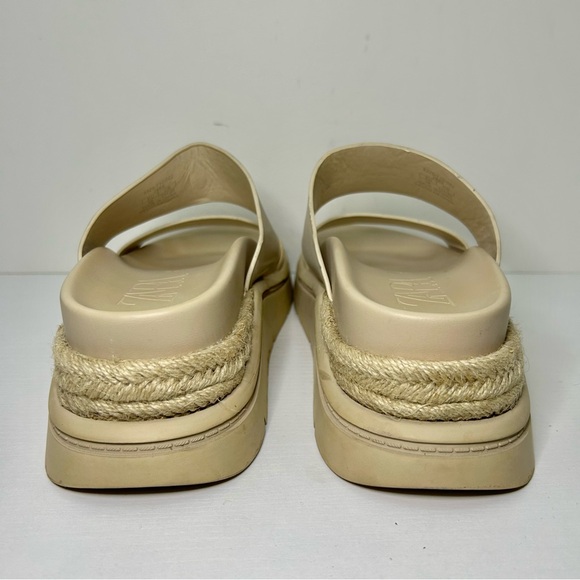 Zara Cream Chunky Platform Y2K 90’s Slide Sandals Sz 38 EU - Picture 4 of 12